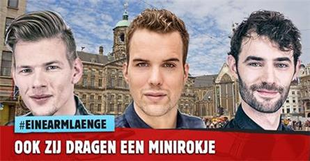 3FM deejays presenteren radiouitzending in minirok