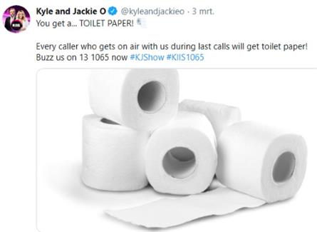 Australische radiostations geven wc-papier weg als prijs (audio)