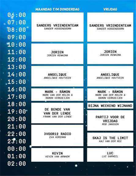 Dit is de nieuwe programmering van 3FM