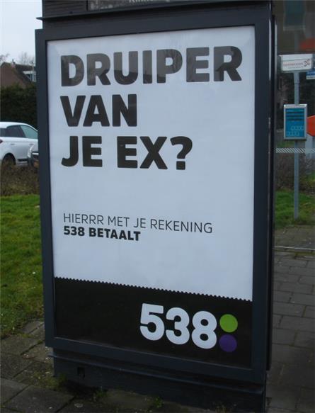 Klacht druiper-poster Radio 538 ook in hoger beroep afgewezen