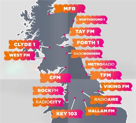 Meer netwerkshows FM-stations Bauer in Engeland en Schotland