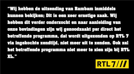 RTL schrapt tv-programma Bert Kuizenga na onthulling Rambam