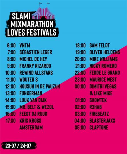 Slam steekt festivals hart onder de riem met speciale MixMarathon
