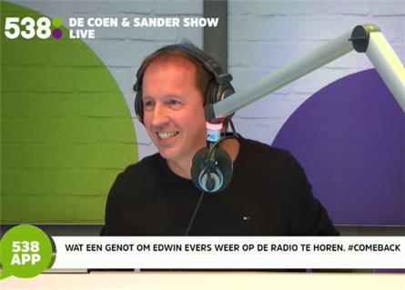 Zo begon Edwin Evers z’n invalbeurt in de middag op 538 (audio)