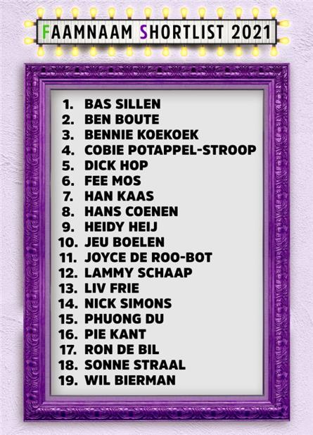 Welke mensen strijden bij 538 om Faamnaam van het jaar?